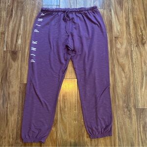 VS Pink Purple Joggers Women Size Large. Lightweight Comfy